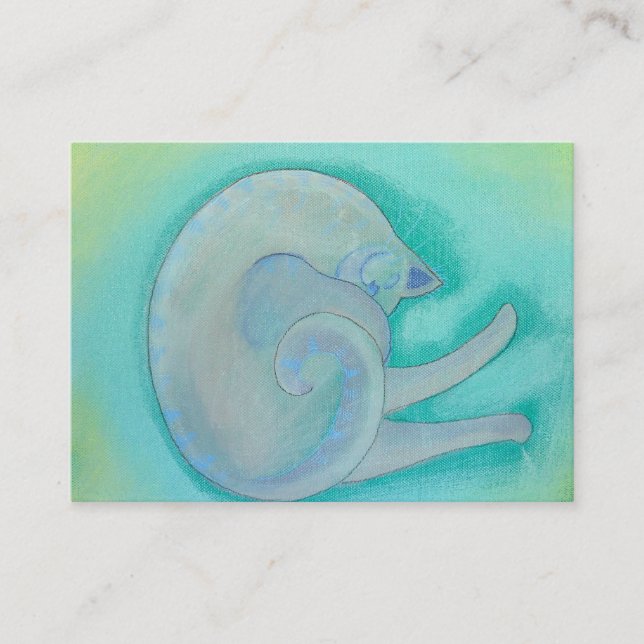 Sömnig den gråa cat.en visitkort (Framsida)