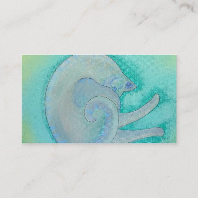 Sömnig den gråa cat.en visitkort (Framsida)