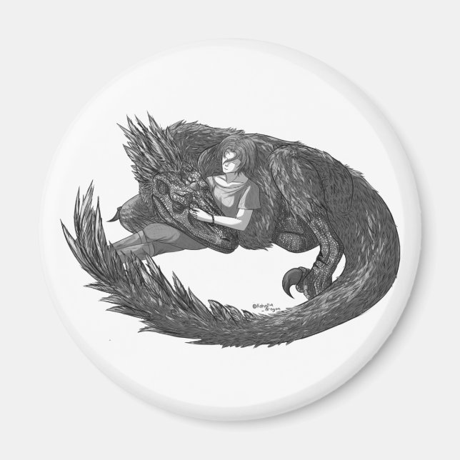 Sömnig Dinosaur Magnet (Framsidan)