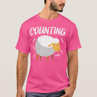 Sömnig djur-Idea Sleeping Farmer Counting Sheep T Shirt