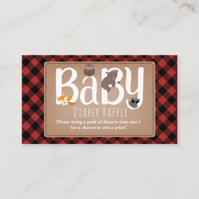 Sömnig Djuren Stars Play Diaper Raffle Tilläggskort (Framsida)