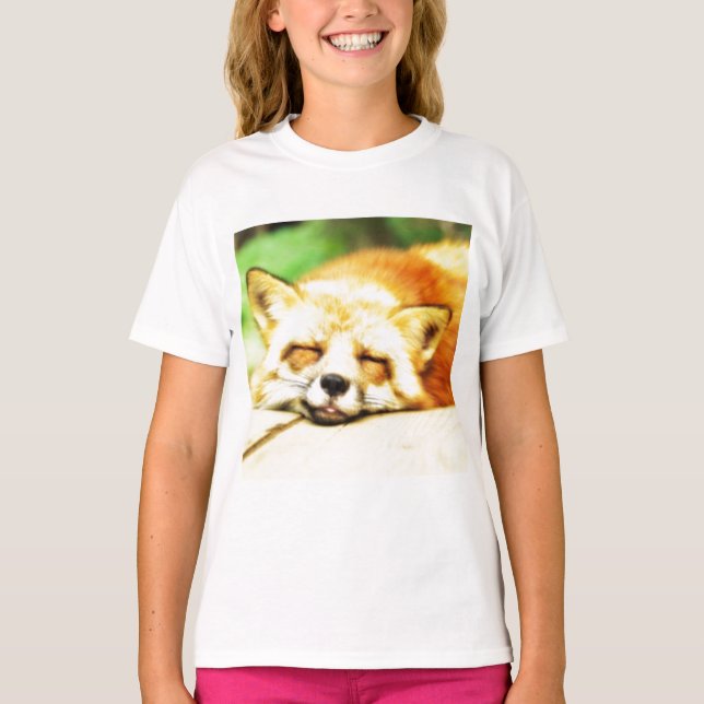 Sömnig drömlik räv tee shirt (Framsida)