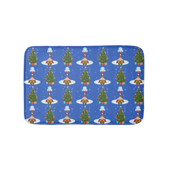 Sömnig Elf jul Bath Mat Badrumsmatta (Framsidan)