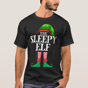 Sömnig Elf Matching Family jul Pajama T Shirt