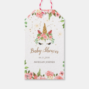 sömnig encorns blommigt babyduschmonogram presentetikett