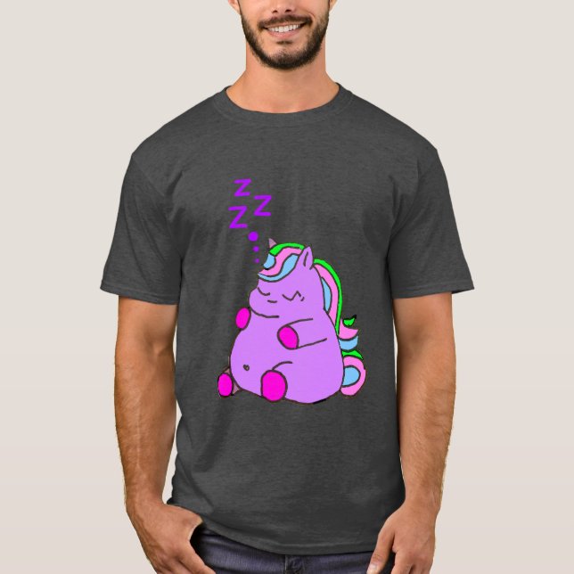 Sömnig Enhörning T Shirt (Framsida)