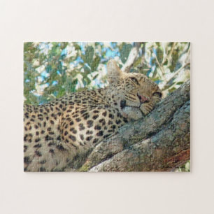 Sömnig-Eyed Leopard Pussel
