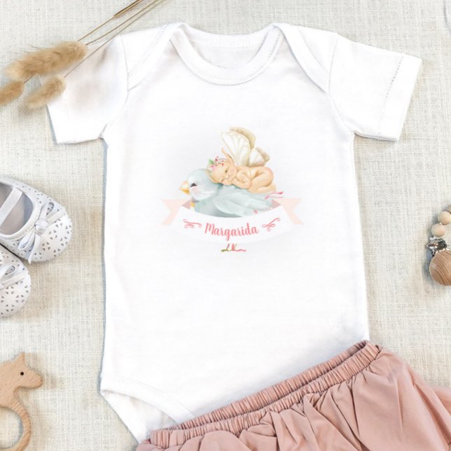 Sömnig Fairy Bird Illustration med Namn Girl T Shirt (Skapare uppladdad)