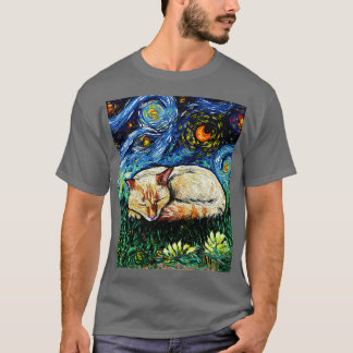 Sömnig Flame Point Siamese Natt T Shirt