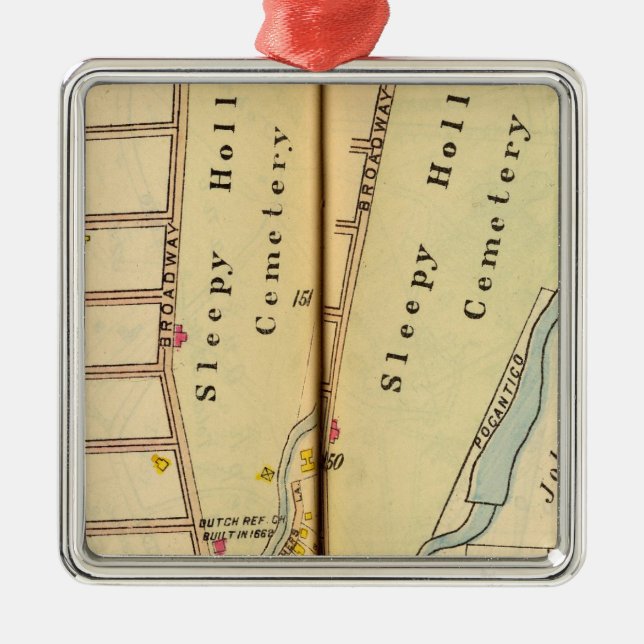 Sömnig fördjupningen, New York Julgransprydnad Metall (Framsidan)