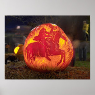 Sömnig fördjupningen sniden Halloween pumpa Poster