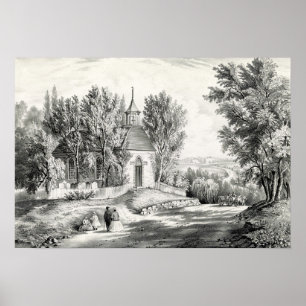 Sömnig fördjupningkyrka nära Tarrytown NY - 1867 Poster