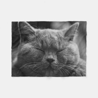 Sömnig foto från Cat Ansikte Fleecefilt
