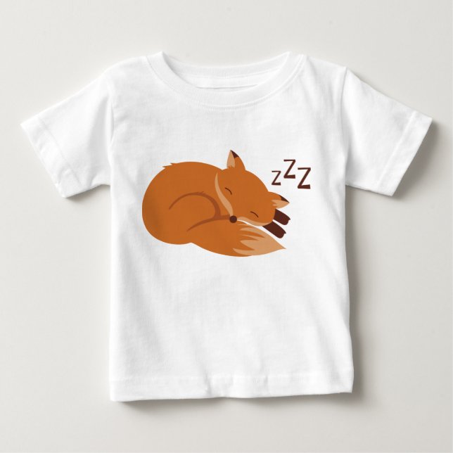 Sömnig Fox Tee Shirt (Framsida)