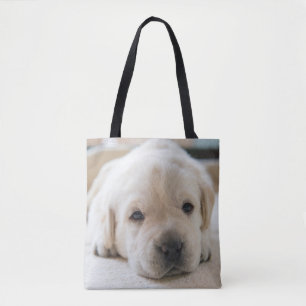 Sömnig Golden Labrador Puppy Tygkasse