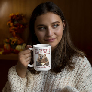 Sömnig Grizzly Bear Coffee Älskare Pun Kaffemugg