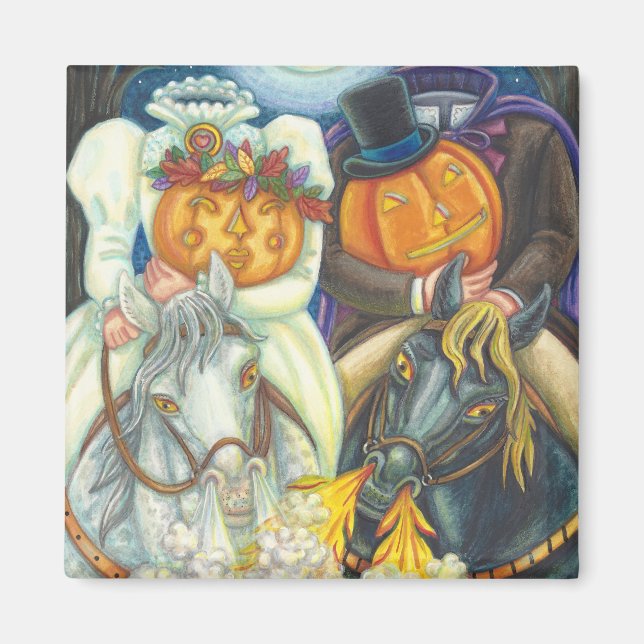 SÖMNIG HALOW BRÖLLOP HALLOWEEN MAGNET Square (Framsidan)