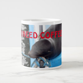 Sömnig Havets Lejona behov kaffe! Jumbo Mugg