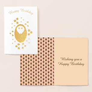 Sömnig Hedgehog och Flowers Foil Card Folierat Kort