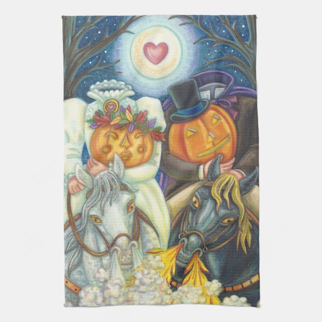 SÖMNIG HOLLOW BRÖLLOP, HALLOWEEN KITCHEN TOWEL KÖKSHANDDUK (Vertikal)
