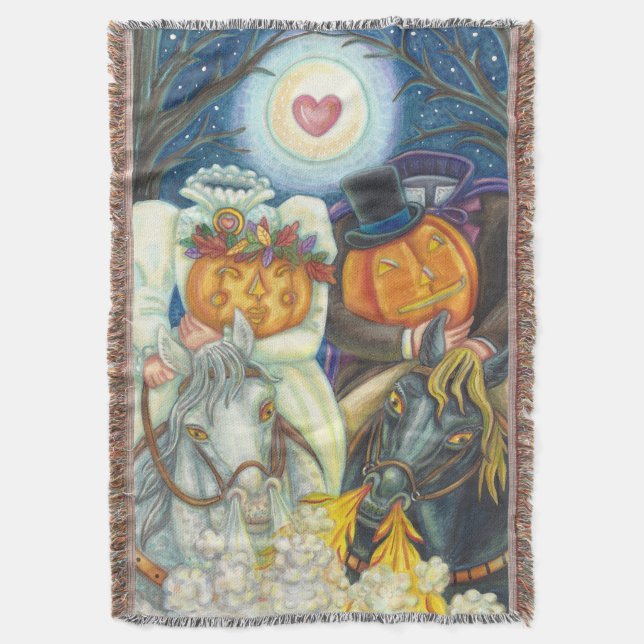 SÖMNIG HOLLOW BRÖLLOP HALLOWEEN THROW BLANKET FILT (Framsidan Vertikal)