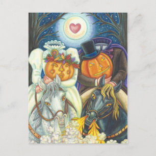 SÖMNIG HOLLOW BRÖLLOP, HEADLESS HORSEMAN HALLOWEEN VYKORT