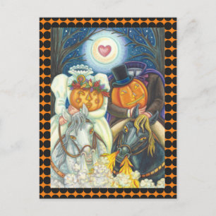 SÖMNIG HOLLOW BRÖLLOP, HEADLESS HORSEMAN HALLOWEEN VYKORT
