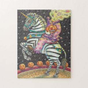 SÖMNIG HOLLOW CIRCUS CLOWN, HALLOWEEN ZEBRA PUZZZL PUSSEL