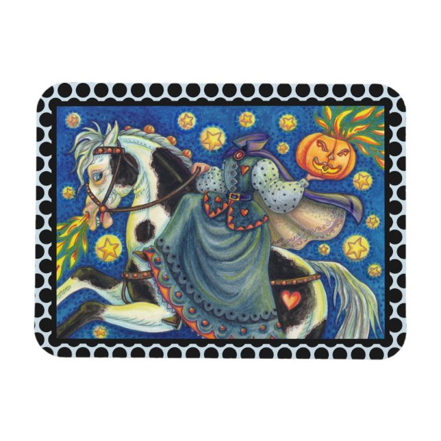 SÖMNIG HOLLOW HEADLESS HORSEWOMAN HALLOWEEN MAGNET (Horisontell)