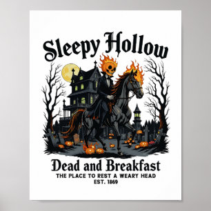 Sömnig Hollow Horseman Halloween Spooky Season Vin Poster