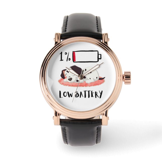 Sömnig Hund Design Armbandsur (Framsida)