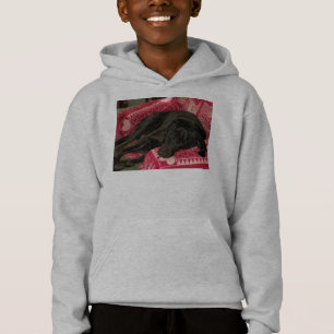 Sömnig Hund Kids Hooded Sweatshirt Tröja