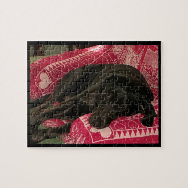 Sömnig Hund Puzzle Pussel (Horisontell)