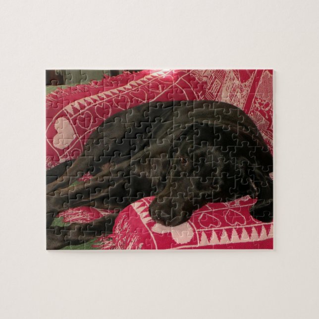 Sömnig Hund Puzzle Pussel (Horisontell)