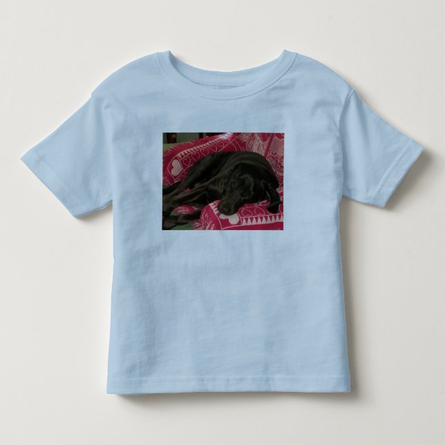 Sömnig Hund Småbarn Ringer T-Shirt (Framsida)