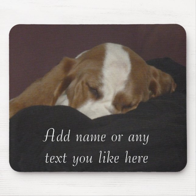 Sömnig hundvalpmousepad musmatta (Framsidan)