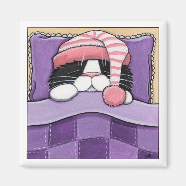 Sömnig huvud - Kattmagnet Magnet (Framsidan)