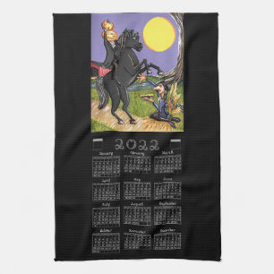 Sömnig ihålig 2022 Calendar Headless Horseman Kökshandduk