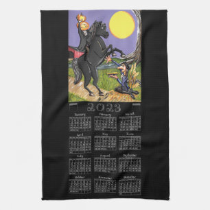 Sömnig ihålig 2023 Calendar Headless Horseman Kökshandduk
