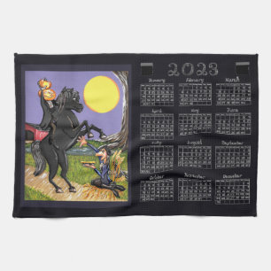 Sömnig ihålig häftlös häst 2023-kalender kökshandduk