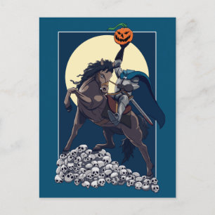 Sömnig ihålig häftlös häst Halloween Vykort