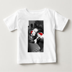 sömnig jul pitbull valpar söta tomte t shirt