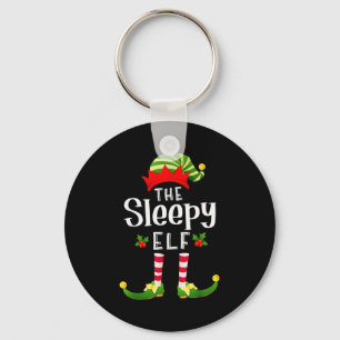 Sömnig jul tomte matchande pyjamas julfest nyckelring