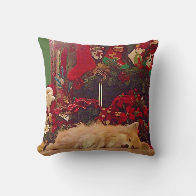 Sömnig julCorgi Kudde (Framsida)