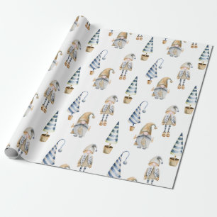 Sömnig julgnomes- & träddesign presentpapper