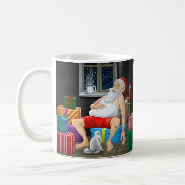 Sömnig jultomte kaffemugg (Vänster)