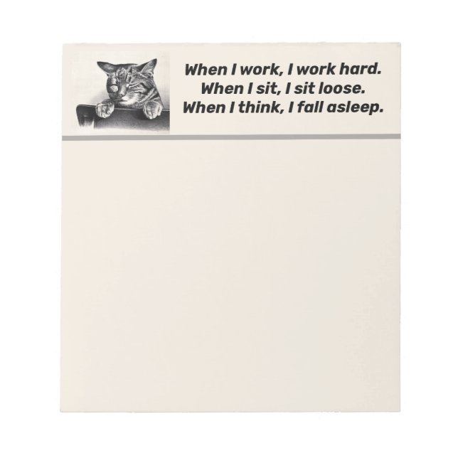 Sömnig katt, fet citat anteckningsblock (Framsida)