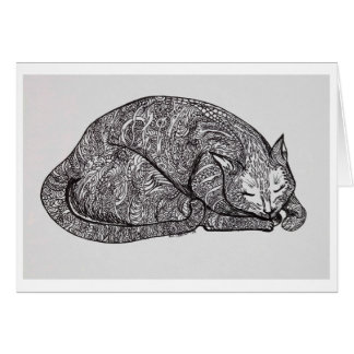 sömnig katt hälsningskort
