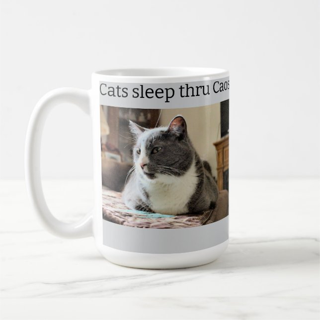 Sömnig Katt Kaffemugg (Vänster)