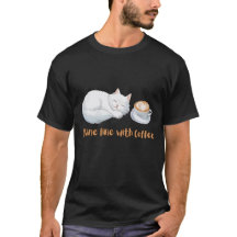 Sömnig Katt med kaffekonst Kopp Art